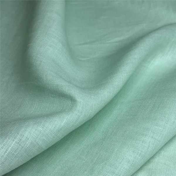 50 × 135cm Mint Green Washed Linen Fabric – 100% Soft Breathable Linen for Sewing
