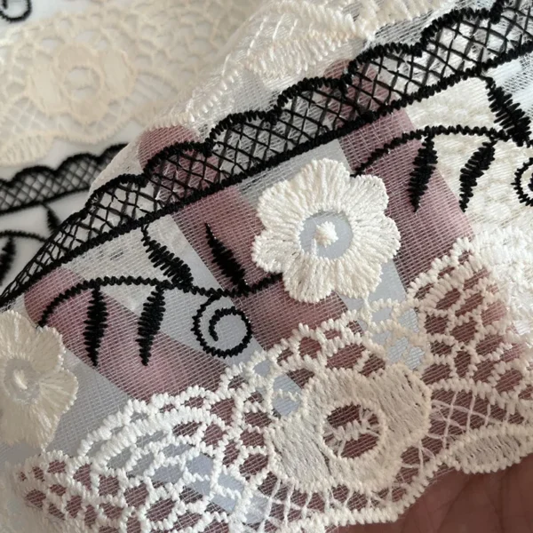 Se54cee83dc45471687e971f959a535fdF.webp 1 Yard (90 × 130cm) Floral Cotton Lace Embroidery Fabric – Soft Fabric for Wedding Dresses & Sewing