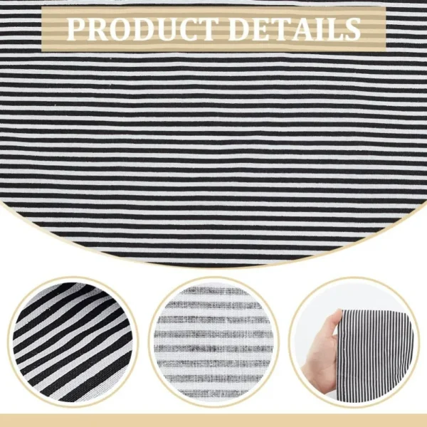 1.09 Yard Black & White Striped Cotton Fabric – 63in Wide Sewing Fabric