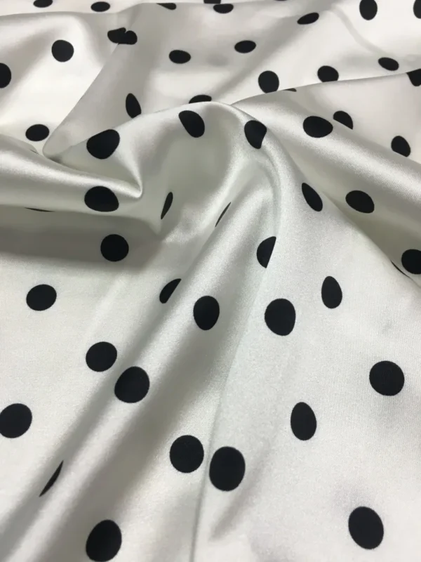 Sef0302aa578740e4bf00ec85571d1628C.webp 0.5m × 114cm White Polka Dot Stretch Satin Fabric – Black Dot Silk Fabric for Dresses