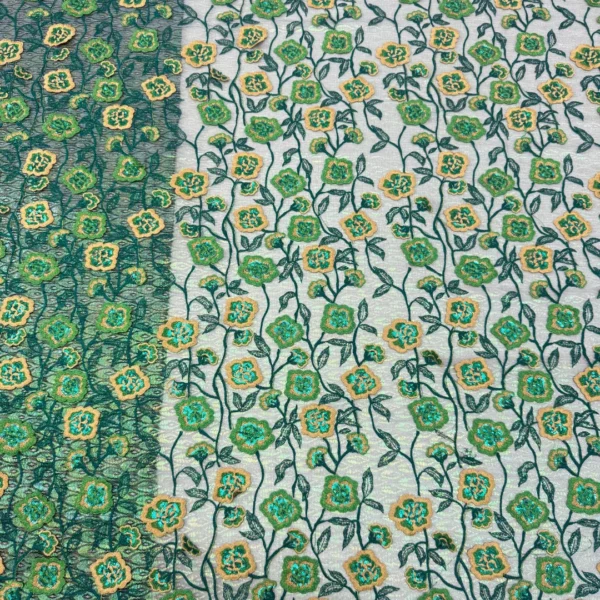 Sf3aa090efc3a4bf5b2fbd7afa5fb8018N.webp 5 Yards Premium Floral Embroidered Chiffon Lace Fabric – French Sequin Mesh for Wedding Dresses