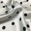 Sf6db6bacbca5460f9be34b737d3e152f9.webp 0.5m × 114cm White Polka Dot Stretch Satin Fabric – Black Dot Silk Fabric for Dresses