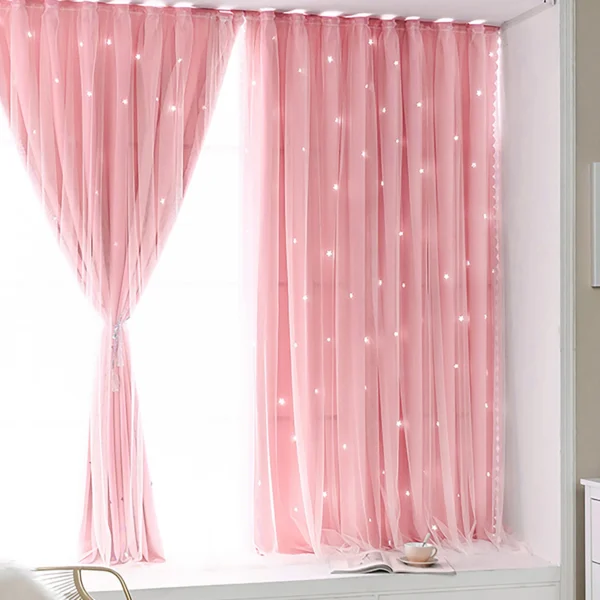Sfd6b65a4eca842a28835cbe7f9447d11H.webp 70 × 120cm Star Cut-Out Blackout Curtain – Kids' Room Window Curtain (1 Panel)